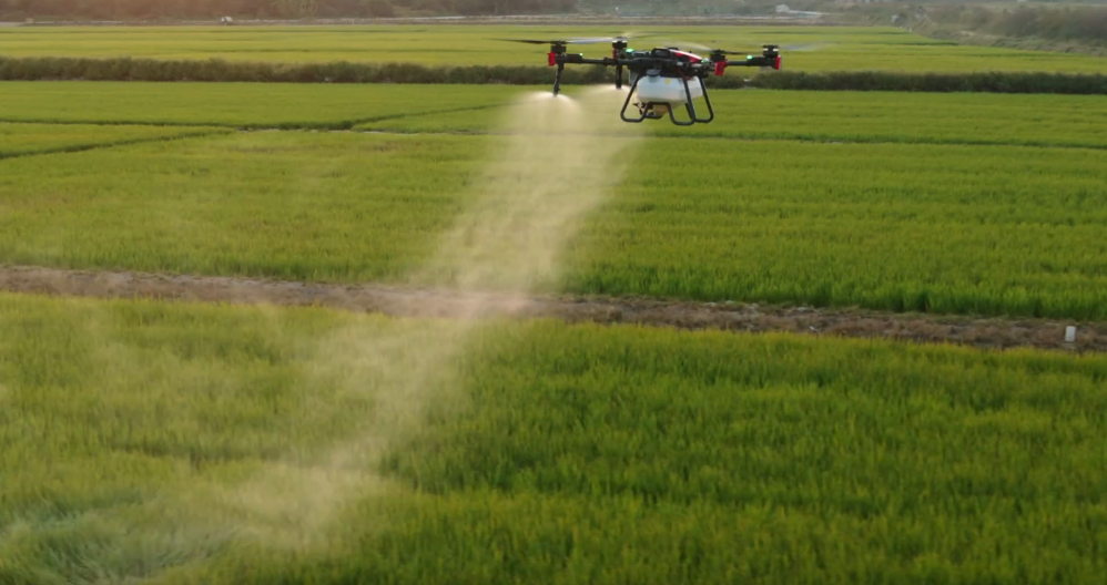 precision application by a spray drone