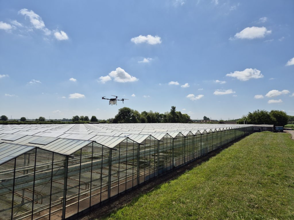 green house shading and cleaning services by drone